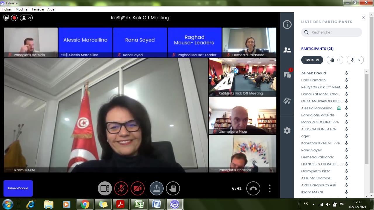 Participation in Kick-Off Meeting ReSt@rts in Catanzaro-Italy 02 December 2021