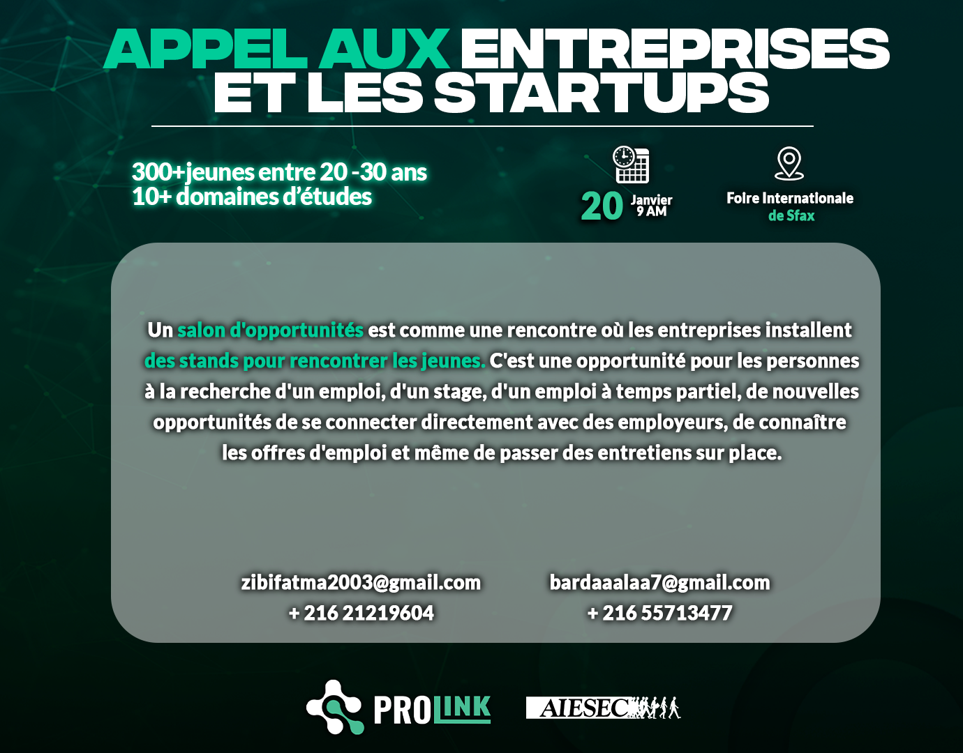 PROLink : Appel Aux Entreprises et les Startups